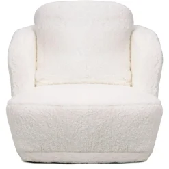 3S. x Home Fauteuil cosy Furdol Tissu Effet peau de mouton Crème Online