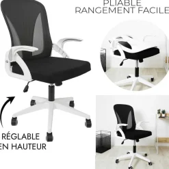 3S. x Home Fauteuil De Bureau Rabattable Style Industriel Discount