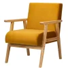 Nordlys Fauteuil de salon avec structure bois jaune Outlet