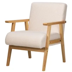 Nordlys Fauteuil de salon avec structure bois blanc Outlet