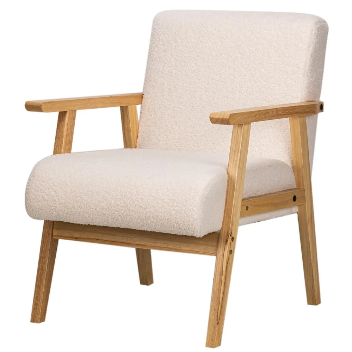 Nordlys Fauteuil de salon avec structure bois blanc Outlet