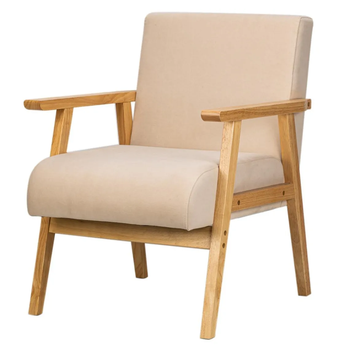 Nordlys Fauteuil de salon avec structure bois beige Clearance
