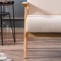 Nordlys Fauteuil de salon avec structure bois beige Clearance