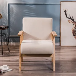 Nordlys Fauteuil de salon avec structure bois beige Clearance