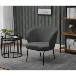 Nordlys Fauteuil de salon design scandinave en Laine gris