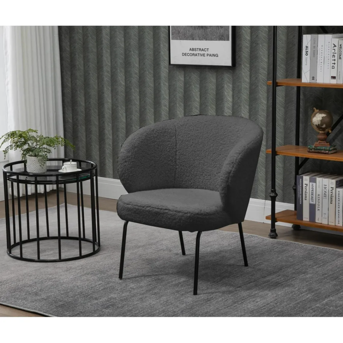 Nordlys Fauteuil de salon design scandinave en Laine gris