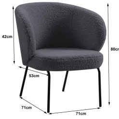 Nordlys Fauteuil de salon design scandinave en Laine gris