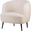 Nordlys Fauteuil de salon design scandinave et pieds métal blanc Clearance