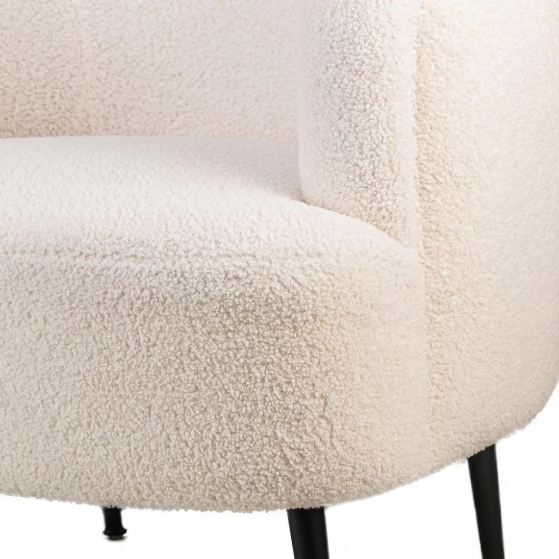 Nordlys Fauteuil de salon design scandinave et pieds métal blanc Clearance