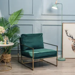 Nordlys Fauteuil de Salon Design Vert Pieds Metal Best