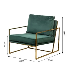 Nordlys Fauteuil de Salon Design Vert Pieds Metal Best