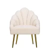 3S. x Home Fauteuil de Salon Design Pieds Metal BOLGE-BLANC New