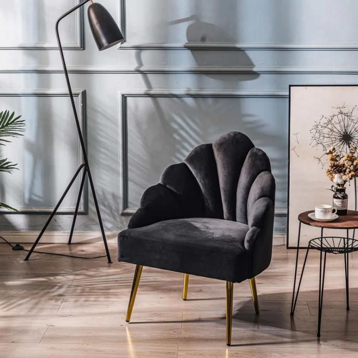 3S. x Home Fauteuil de Salon Design Pieds Metal BOLGE- Noir Online