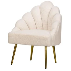 Nordlys Fauteuil de salon design en tissu blanc