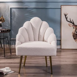Nordlys Fauteuil de salon design en tissu blanc