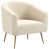 3S. x Home Fauteuil de Salon Scandinave Design Pieds Métal KIRUNA-BLANC BOIS Online