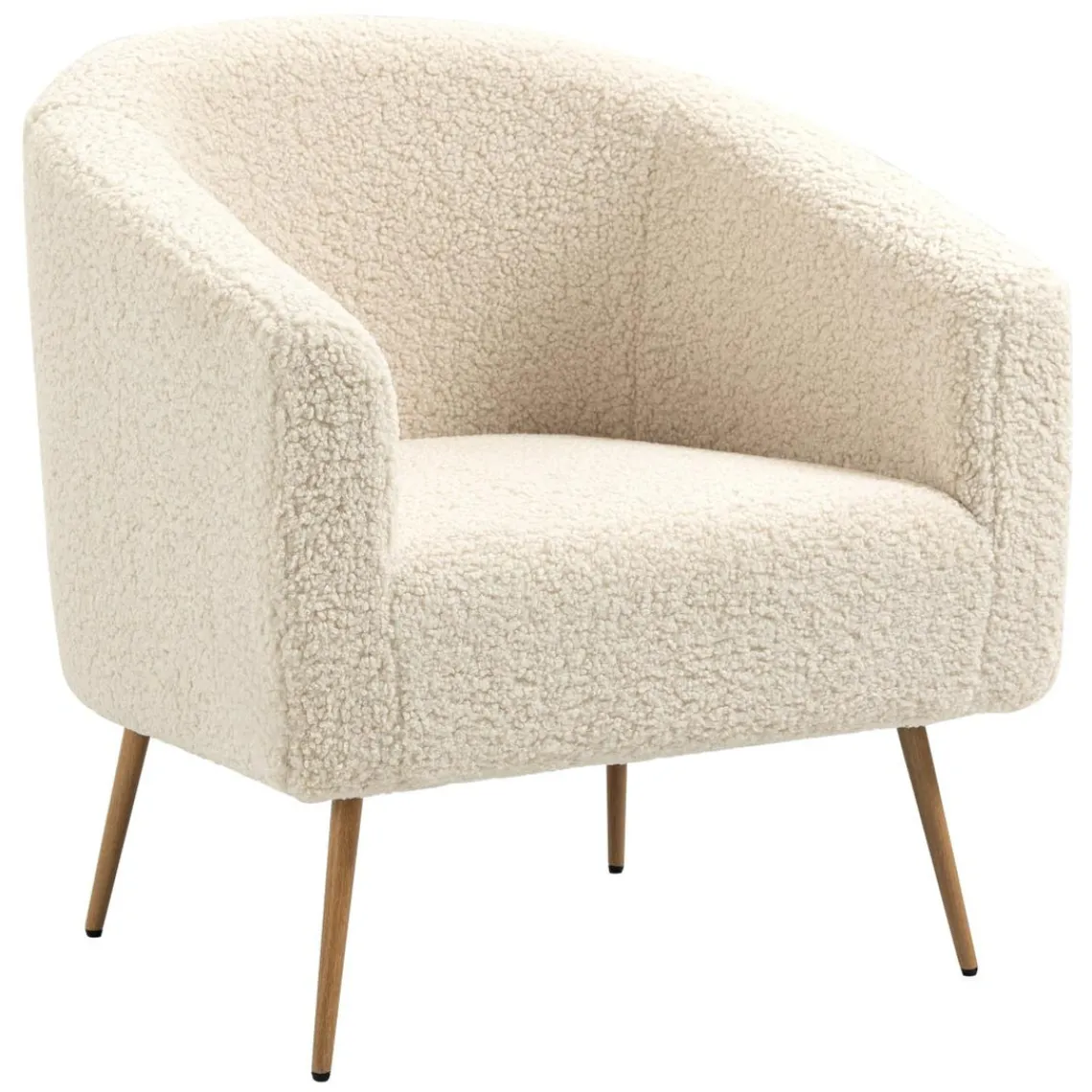 3S. x Home Fauteuil de Salon Scandinave Design Pieds Métal KIRUNA-BLANC BOIS Online