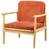 Nordlys Fauteuil de Salon Scandinave avec Structure Bois et Tissu terracotta Discount
