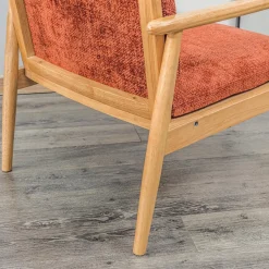 Nordlys Fauteuil de Salon Scandinave avec Structure Bois et Tissu terracotta Discount
