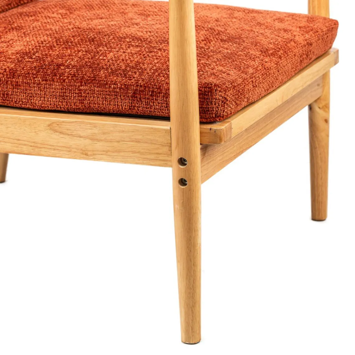 Nordlys Fauteuil de Salon Scandinave avec Structure Bois et Tissu terracotta Discount