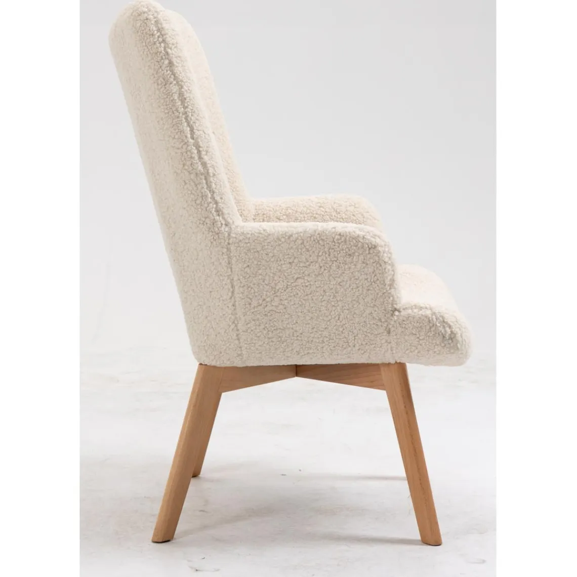 3S. x Home Fauteuil de salon scandinave pieds en bois Blanc Sale