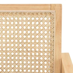 Macabane Fauteuil en d’Hévéa clair dossier et assise rotin naturel AGATHE Bois Best