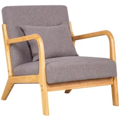 3S. x Home Fauteuil en bois massif Gris Sale