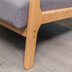 3S. x Home Fauteuil en bois massif Gris Sale