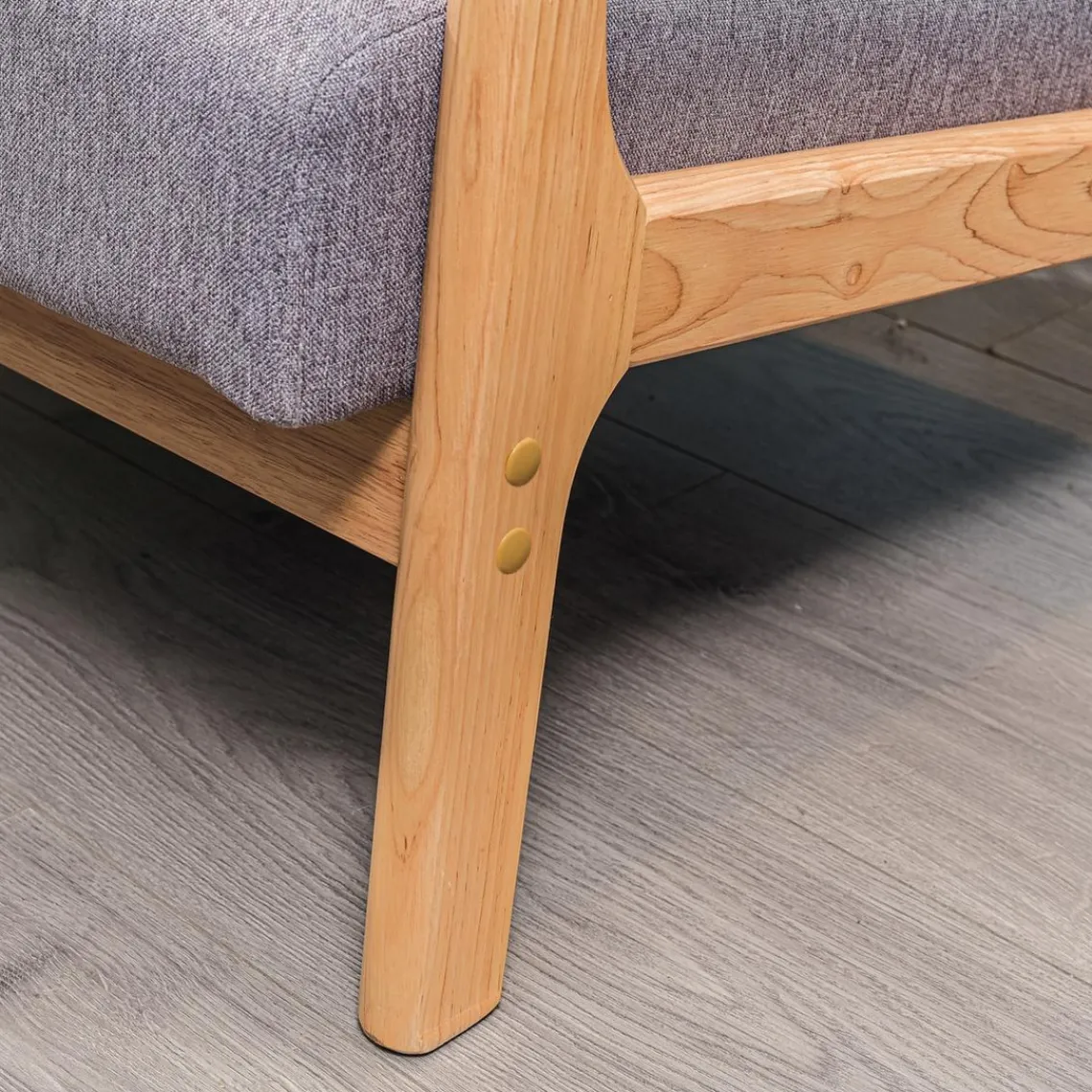 3S. x Home Fauteuil en bois massif Gris Sale