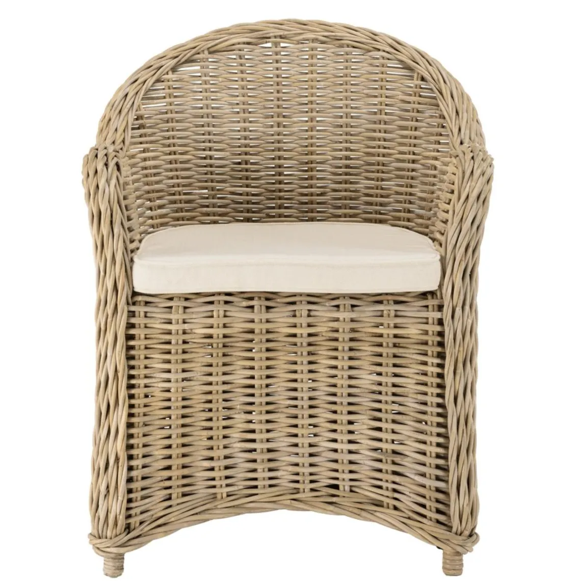 Macabane Fauteuil en kubu avec coussin d'assise blanc KALLY Gris Outlet