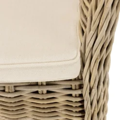 Macabane Fauteuil en kubu avec coussin d'assise blanc KALLY Gris Outlet