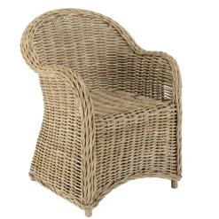 Macabane Fauteuil en kubu avec coussin d'assise blanc KALLY Gris Outlet