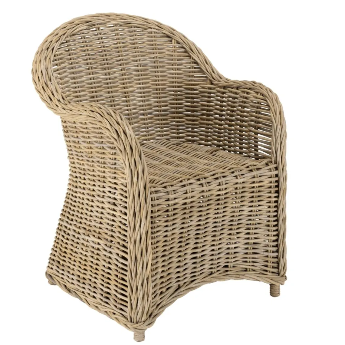 Macabane Fauteuil en kubu avec coussin d'assise blanc KALLY Gris Outlet