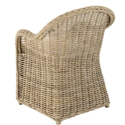 Macabane Fauteuil en kubu avec coussin d'assise blanc KALLY Gris Outlet