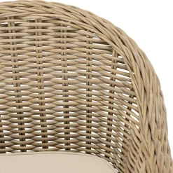 Macabane Fauteuil en kubu avec coussin d'assise blanc KALLY Gris Outlet