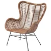 Nordlys Fauteuil en Metal et Rotin Naturel Marron JAKARTA Hot