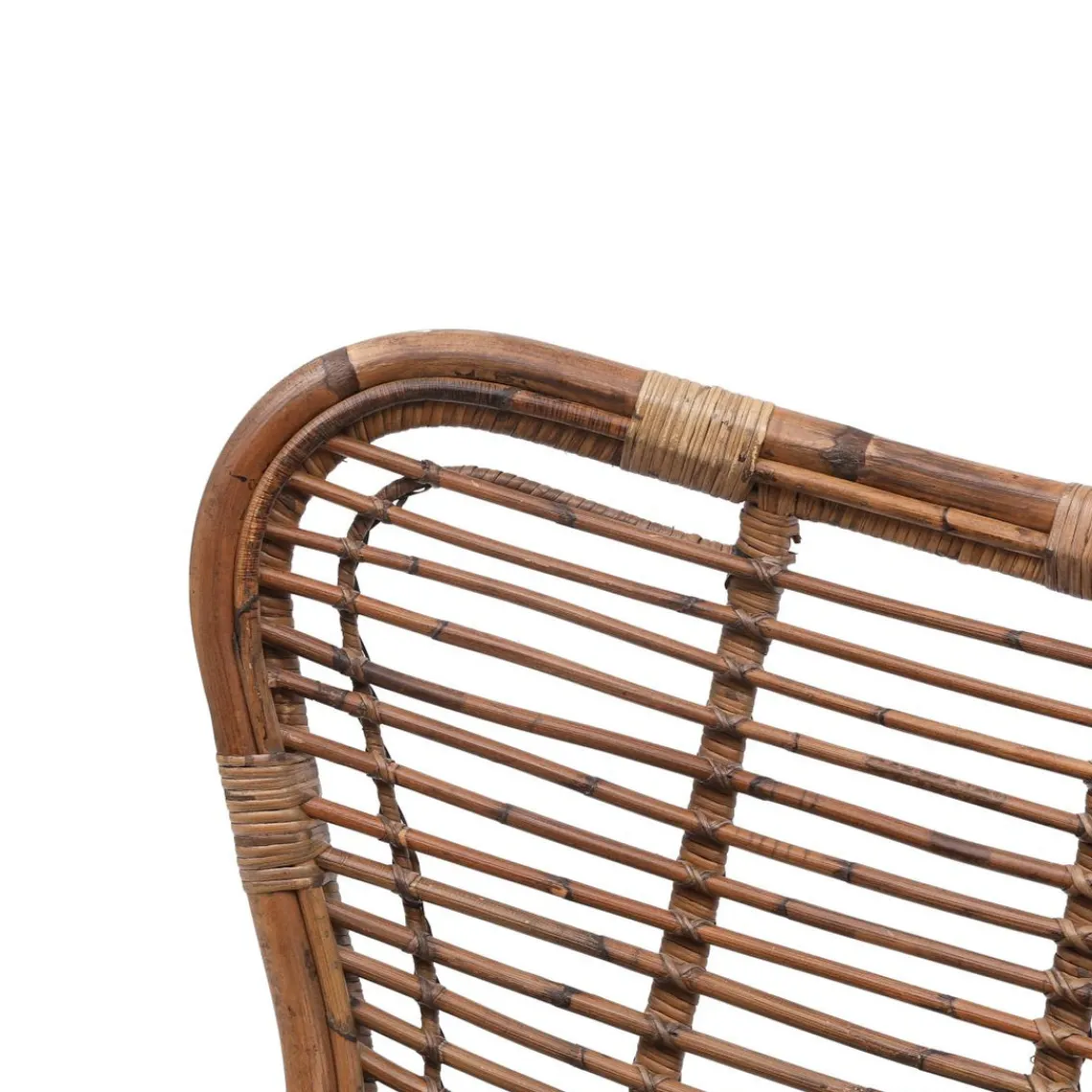 Nordlys Fauteuil en Metal et Rotin Naturel Marron JAKARTA Hot