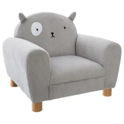 3S. x Home Fauteuil enfant forme animal oreilles chat, clair Gris New