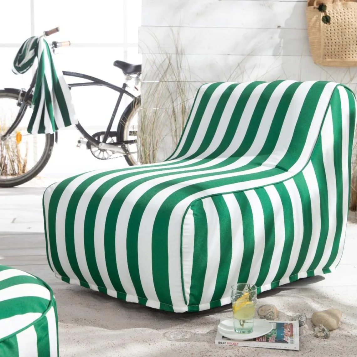 Today FAUTEUIL GONFLABLE - SUMMER STRIPES 90x60x70cm Vert