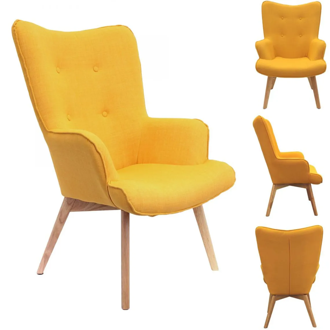 3S. x Home Fauteuil HELSINKI Jaune Outlet