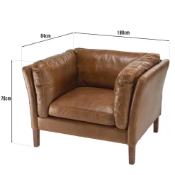 Macabane Fauteuil milano vintage cuir 1 place Discount