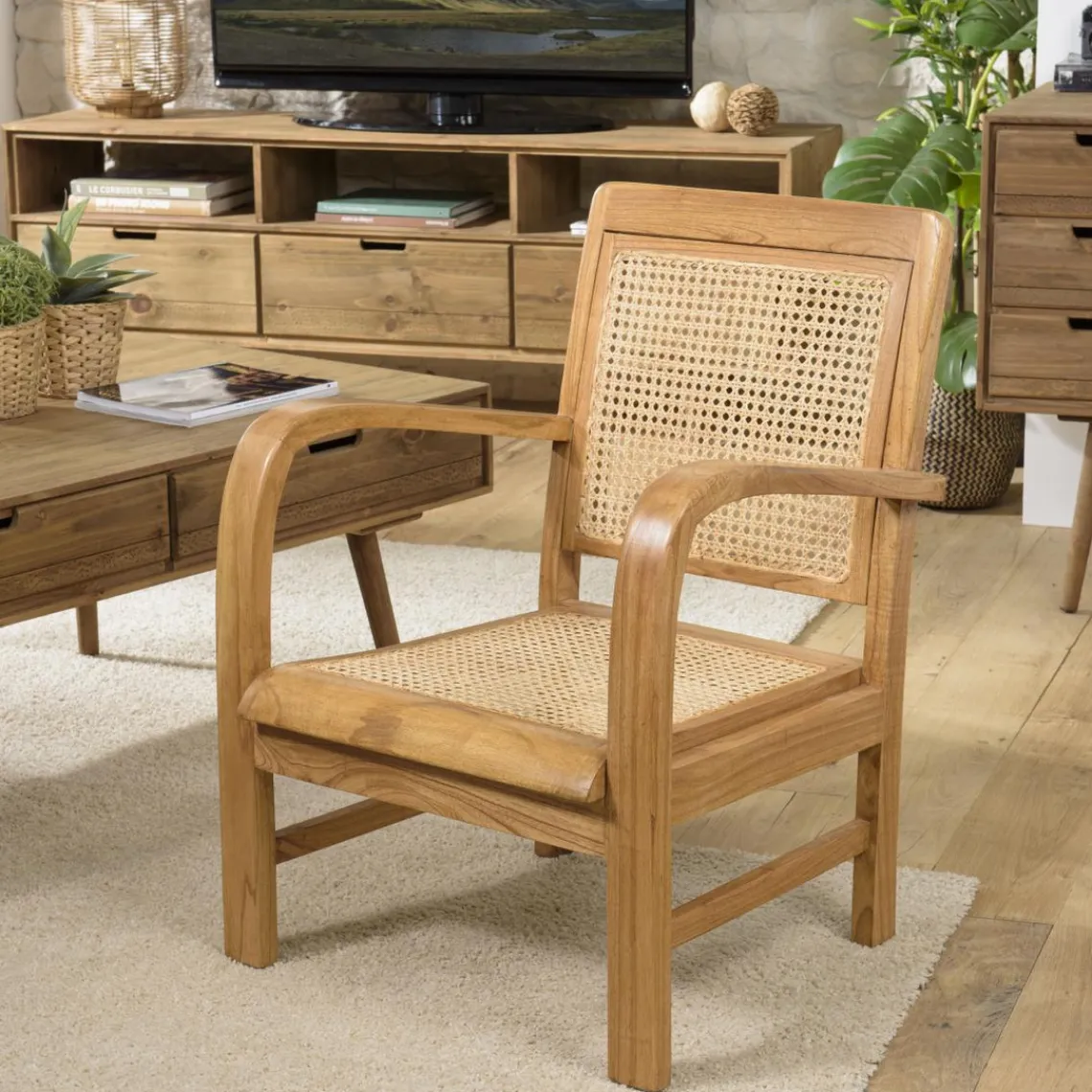 Macabane Fauteuil mindi et cannage DAK Sale