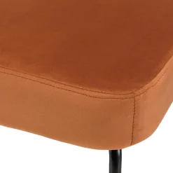 Macabane Fauteuil métal noir assise velours orange ambré dossier rotin Outlet