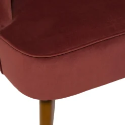 3S. x Home Fauteuil NAOVA Velours Pieds Bois Terracotta Sale