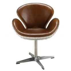Macabane Fauteuil nevada vintage cuir et aluminium GASTON Hot
