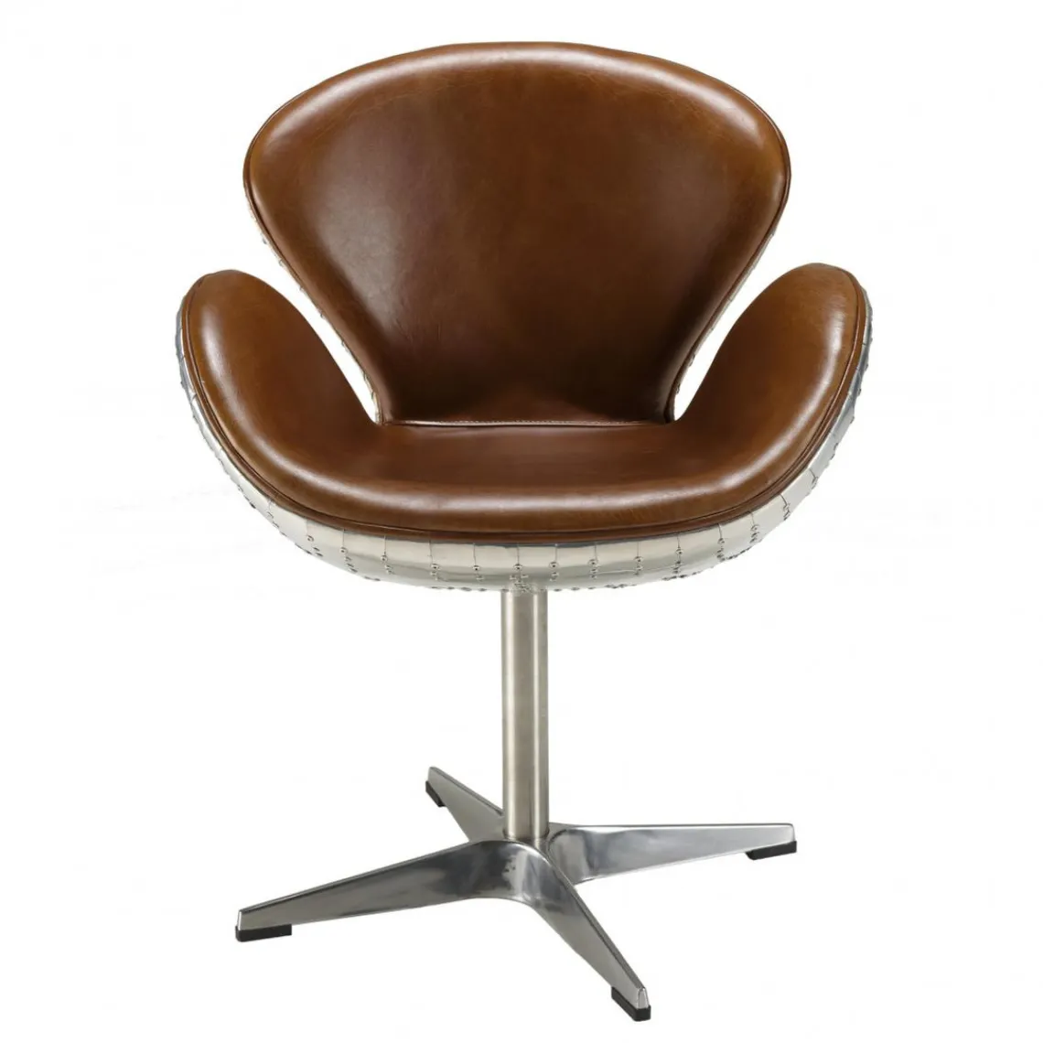 Macabane Fauteuil nevada vintage cuir et aluminium GASTON Hot