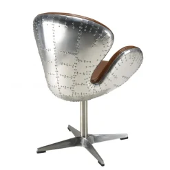Macabane Fauteuil nevada vintage cuir et aluminium GASTON Hot