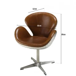 Macabane Fauteuil nevada vintage cuir et aluminium GASTON Hot