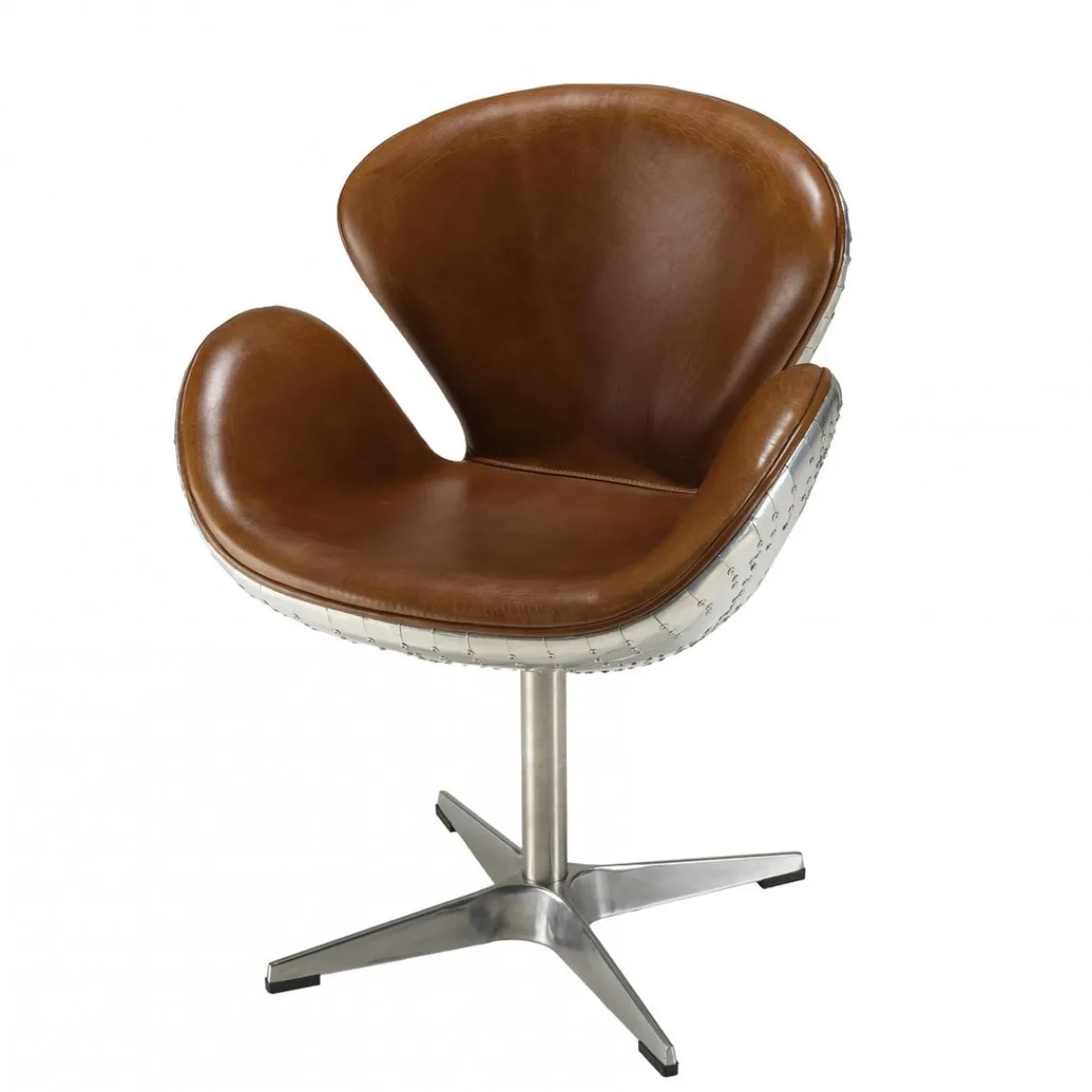 Macabane Fauteuil nevada vintage cuir et aluminium GASTON Hot