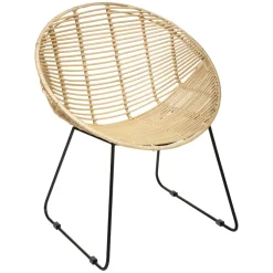 3S. x Home Fauteuil Rotin Rond Laora Beige Online